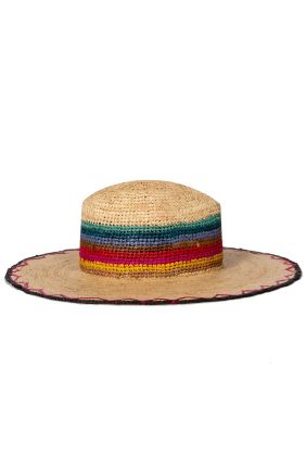 Wide Brim Straw Sun Hat - Natural