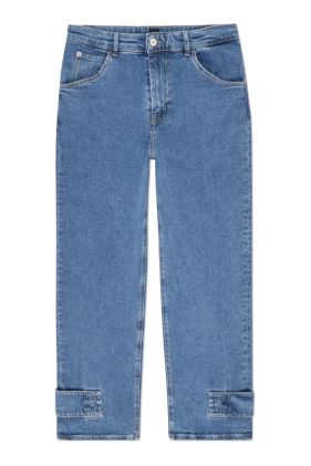 Barrel Leg Jeans - Mid-Wash Blue