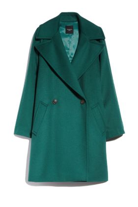 Novella Wool Broadcloth Coat - Green