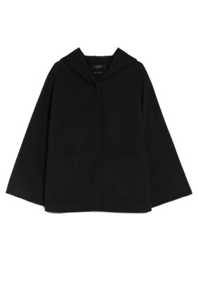 Caliga Hooded Wool Cape - Black