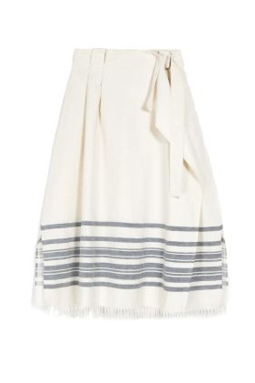 Targa Linen & Cotton Skirt - Ecru