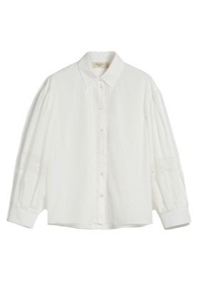 Samuele Poplin Shirt With Embroidery - Optical White
