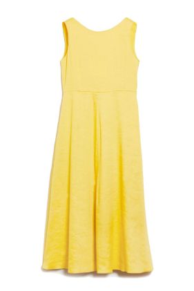 Scafati Linen & Viscose Dress - Yellow