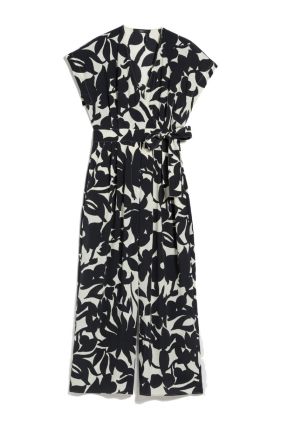 Dollaro Jumpsuit In Printed Silk - Black