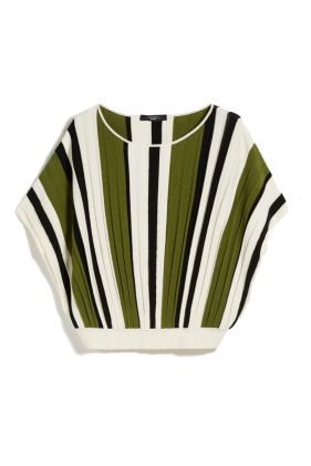 Spiga Pleated Top In Viscose Yarn - Green