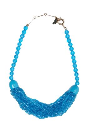 Agro Glass & Resin Necklace - Light Blue