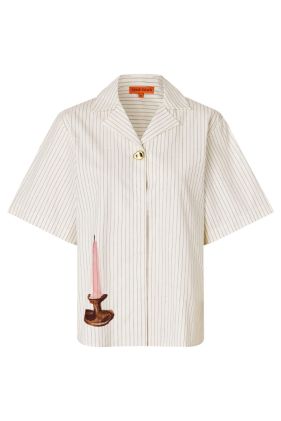 Bowling Collar Shirt - Candle Stripe
