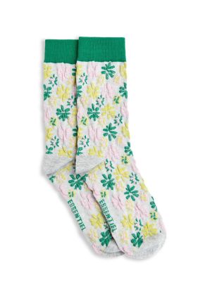 Hancing Jacquard Lurex Socks - Nimbus Cloud