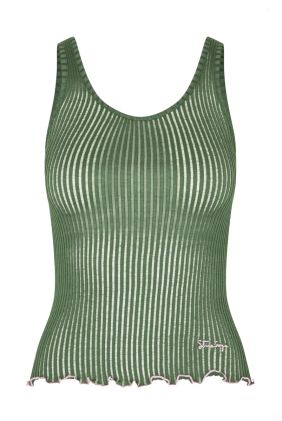 Scoop Neck Tank Top - Dark Green