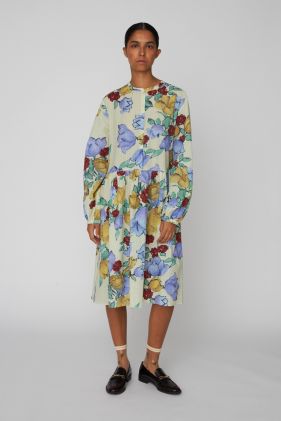 Flowered Cotton Loose Dress - Wild Flowers