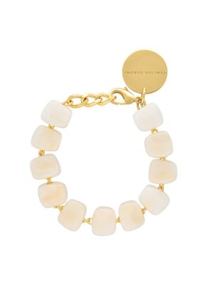 Mini Organic Shaped Bracelet - Pearl Marble