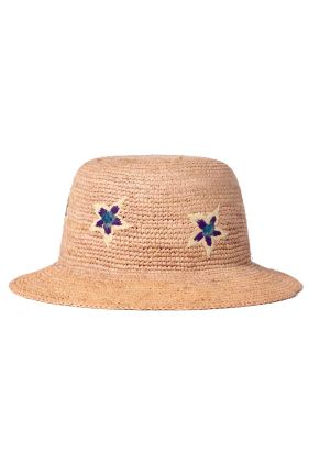 Ibiza Sunflare Stars Straw Hat - Pale Pink